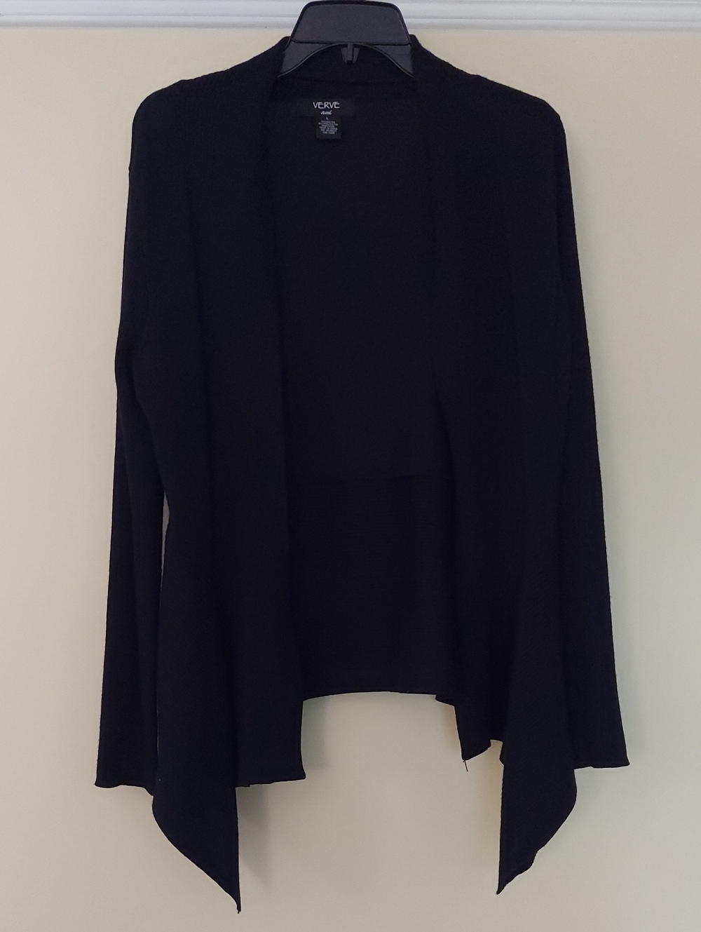 Verve Ami Navy Open Cascade Drape Cardigan